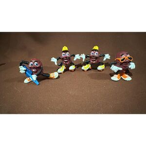 Lot of 5 Vintage California Raisin Toy Figurine 1980's
